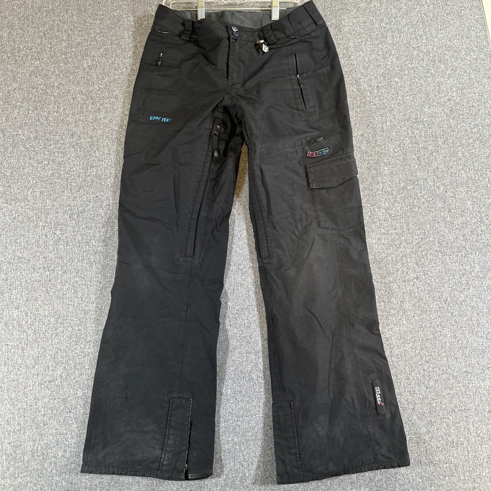 Volcom Gore Tex‎ Snow Pants Womens Small Black Ski Snowboard RECCO Waterproof